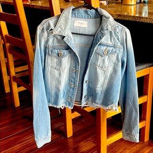 Kancan cropped denim distressed jacket